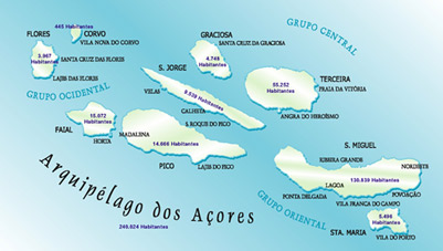 mapa arquipelago açores